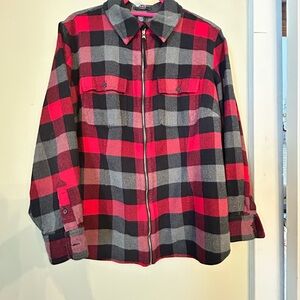 Chaps Red and Gray Plaid Shirt